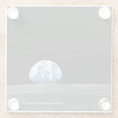 Erde auf dem Mond, Apollo 11, 1969 Küche Glasuntersetzer (Rückseite)