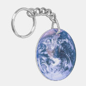 Erde aus blauem Marmor im Weltraum Schlüsselanhänger (Vorderseite links)