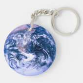 Erde aus blauem Marmor im Weltraum Schlüsselanhänger (Rückseite)