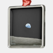 Erde aus dem Universum des Mond Silbernes Ornament (Links)