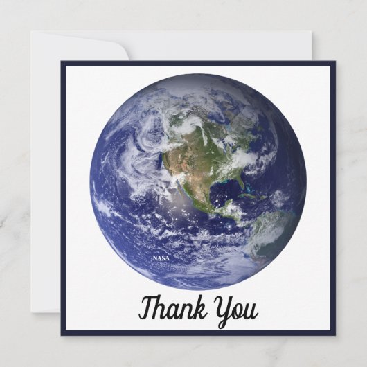 Erde aus dem Weltall, blaues Marmor von der NASA Karte (Vorderseite)