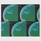 Erde aus dem Weltraum Geschenkpapier (Flach)