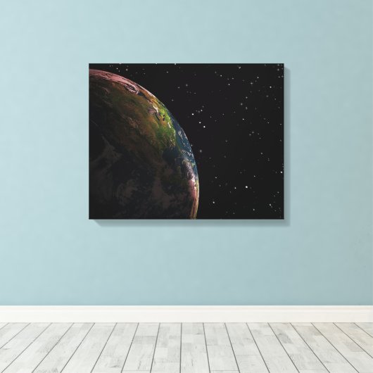 Erde aus dem Weltraum Leinwanddruck (Insitu (Holzboden))