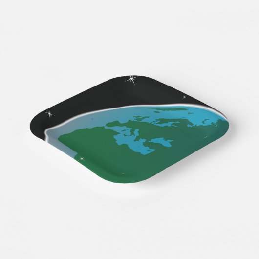 Erde aus dem Weltraum Pappteller (Gewinkelt)