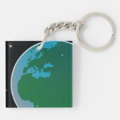 Erde aus dem Weltraum Schlüsselanhänger (Rückseite)