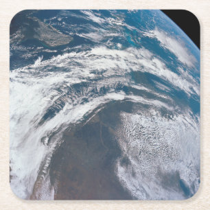 Erde aus der Apollo 12 Raumsonde. Rechteckiger Pappuntersetzer