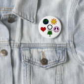 Erde, Blume, Frieden, Baum, Liebe, Obama-Knopf Button (Beispiel)