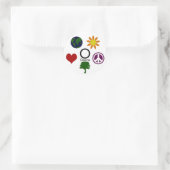 Erde, Blume, Frieden, Baum, Liebe, Obama Sticker (Tasche)
