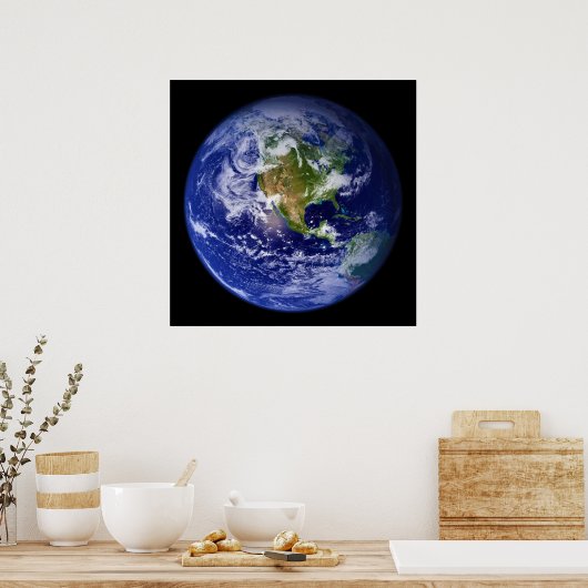 Erde Der schöne blaue Marmor Poster (Küche)