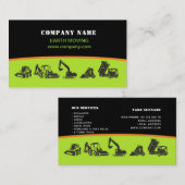 Erde, die, Bagger, gestaltend sich bewegt Visitenkarte (Vorne/Hinten)