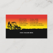 Erde, die, Bagger, gestaltend sich bewegt Visitenkarte (Rückseite)