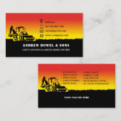 Erde, die, Bagger, gestaltend sich bewegt Visitenkarte (Vorne/Hinten)