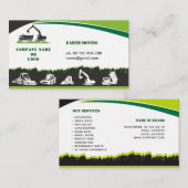 Erde, die, Bagger, gestaltend sich bewegt Visitenkarte (Vorne/Hinten)