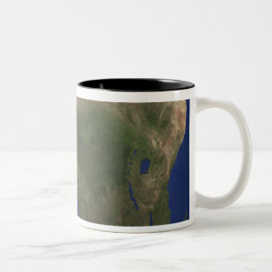 Erde, die Landcover über Afrika zeigt Zweifarbige Tasse