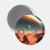 Erde, die Mars rufen, Kühlschrankmagnet (Vorderseite/Rückseite)
