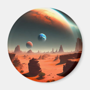 Erde, die Mars rufen, Kühlschrankmagnet