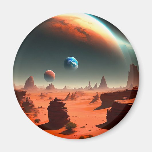 Erde, die Mars rufen, Kühlschrankmagnet (Vorne)