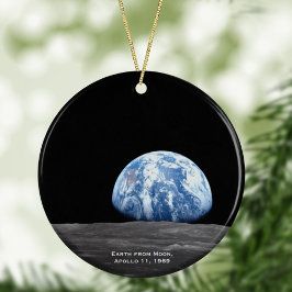 Erde, die über dem Mond aufsteigt, Apollo 11, 1969 Keramik Ornament