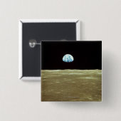 Erde erhebt sich über dem Mond Button (Vorne & Hinten)