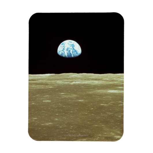 Erde erhebt sich über dem Mond Magnet (Vertikal)