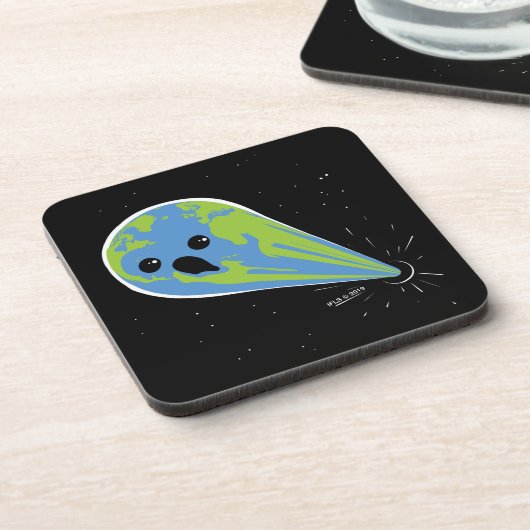 Erde gegen schwarzes Loch Getränkeuntersetzer (Linke Seite)