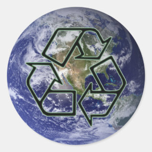 Erde Gerecycelt Runder Aufkleber