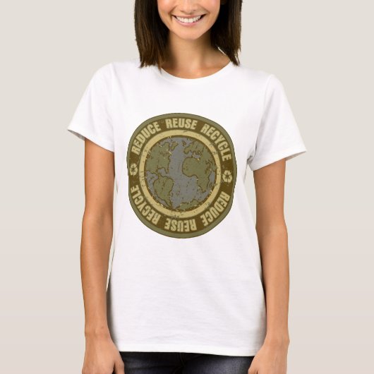 Erde gerecycelter Grunge T-Shirt (Vorderseite)