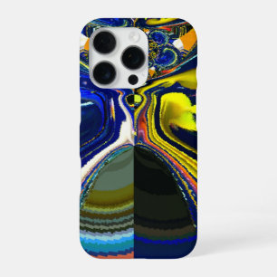 Erde Gold und Cool Blue Fluid Abstract Art Druck iPhone 16 Pro Hülle