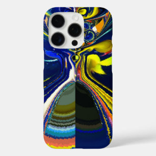 Erde Gold und Kühl Blau Fluid Abstract Art Druck iPhone 16 Pro Hülle