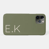 Erde Grün Minimal Persönliches Initial-Monogramm Case-Mate iPhone Hülle (Rückseite (Horizontal))