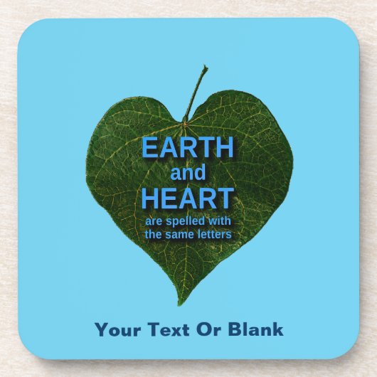Erde - Herzanagram Getränkeuntersetzer (Vorderseite)