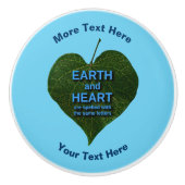 Erde - Herzanagram Keramikknauf (Vorderseite)