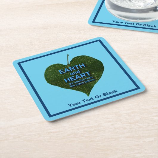Erde - Herzanagram Rechteckiger Pappuntersetzer (angewinkelt)