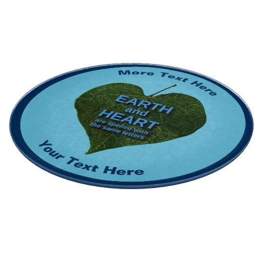 Erde - Herzanagram Schneidebrett (Ecke)