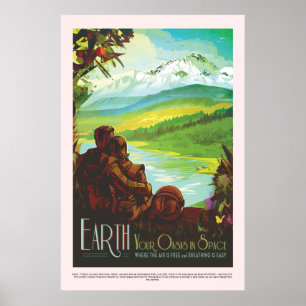 Erde Ihre Oase im Weltraum Vintage NASA Reise Poster