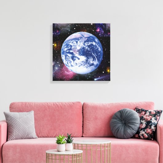 Erde im Weltraum Leinwanddruck (Insitu (Wohnzimmer))