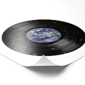 Erde im Weltraum Vinyl LP-Datensatz Fotodruck (Ecke)