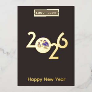 Erde in 2026 - Professionelle Neujahrskarte Folieneinladung