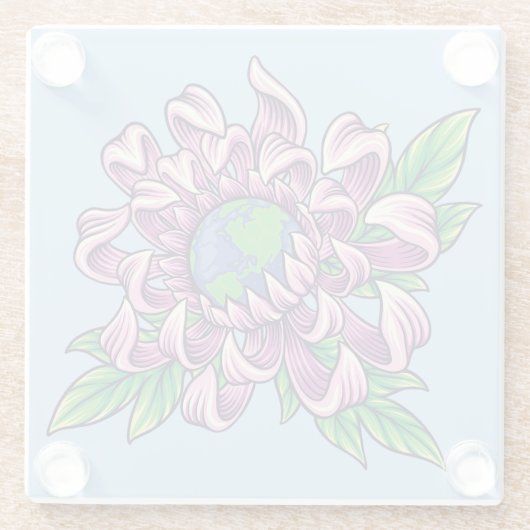 Erde in Blume Glasuntersetzer (Rückseite)