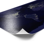 Erde in der Nacht Fotodruck (Ecke)