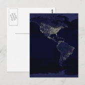 Erde in der Nacht Postkarte (Vorne/Hinten)