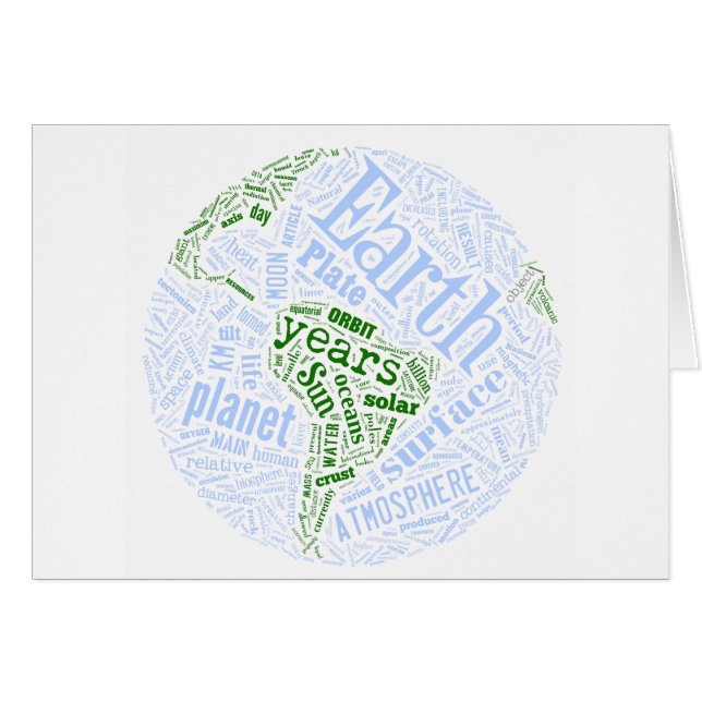 Erde in Tagxedo (Vorderseite (Horizontal))