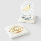 Erde ist meine Kirche, Natur ist meine Religion Steinuntersetzer (Seitenansicht)