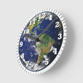 Erde ist unsere Erde Runde Wanduhr (Winkel)