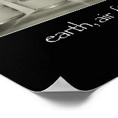 Erde, Luft, Feuer, Wasserplakat Poster (Ecke)