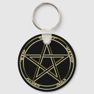 Erde, Luft und Feuer Pentagramm 2 Schlüsselanhänge Schlüsselanhänger