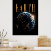 Erde Luxus Weltraum Editorisches Grafik Poster (Küche)