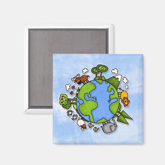 Erde Magnet (Vorderseite/Rückseite)