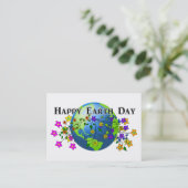 Erde mit Blume Visitenkarte (Stehend Vorderseite)