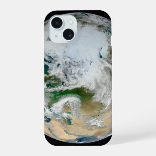 Erde mit der Arktis, Europa und Asien. iPhone 15 Hülle